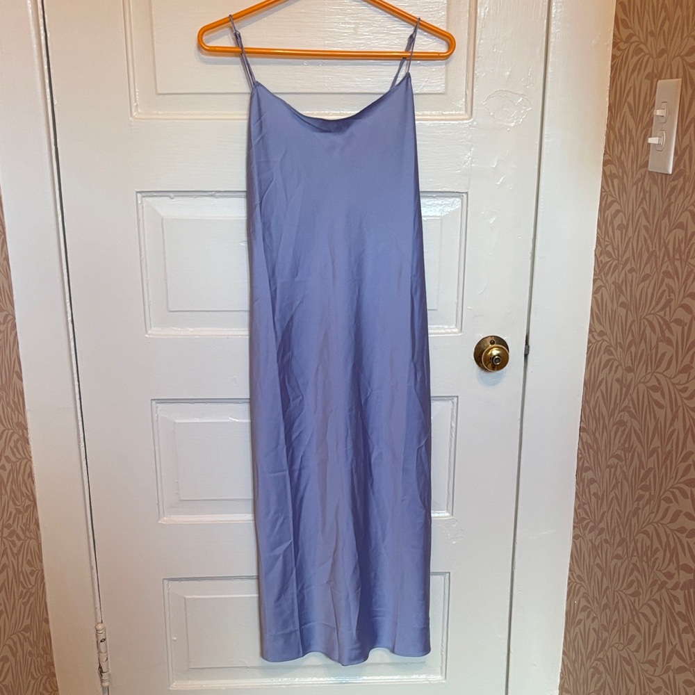 J. Crew Light Blue/Periwinkle Gwyneth Midi Slip Dress